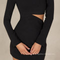 Corset Top and Skirt Women Strapless See Through Night Clubwear Wrap Skirt Set Hollow Out Sexy Velvet Mini Dress